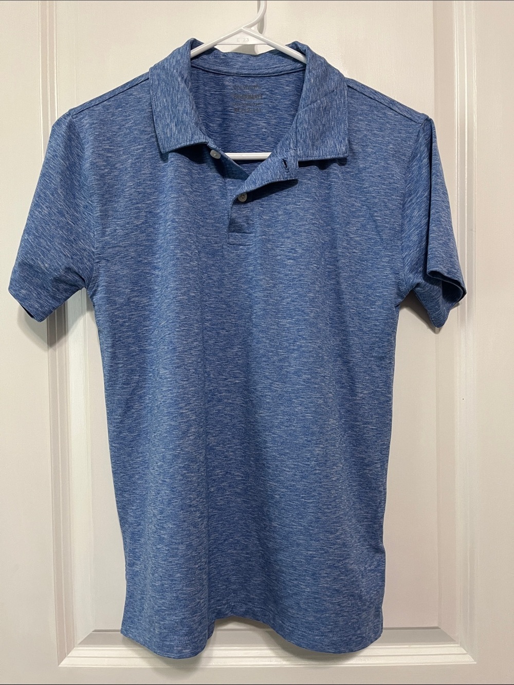 Crewcuts Heathered Blue Performance Polo Shirt XL 12-14